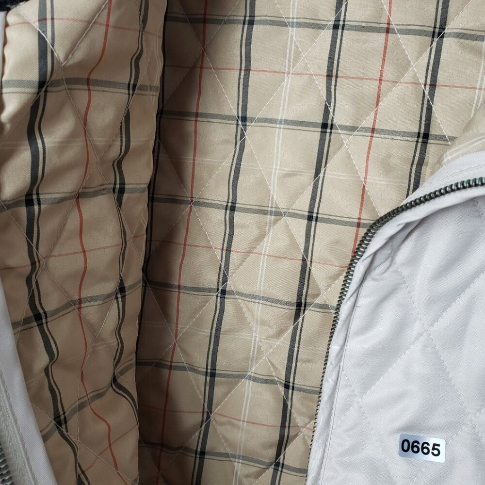 Sun Moda Diamond Quilted Vest With Black Corduroy Collar Cream & Blk Large - Picture 8 of 10